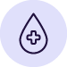 Icon showing a droplet with a medical plus sign inside